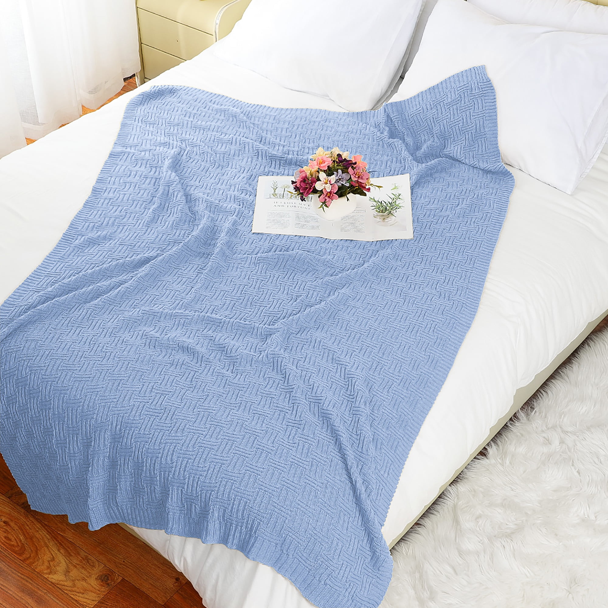 100% Cotton Chocolate Herringbone Sofa Bedspread settee Cover in 5 Sizes 