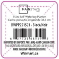 thumbnail image 2 of Mainstays 15 inch Self Watering Plastic Planter with Saucer - Black, 2 of 3