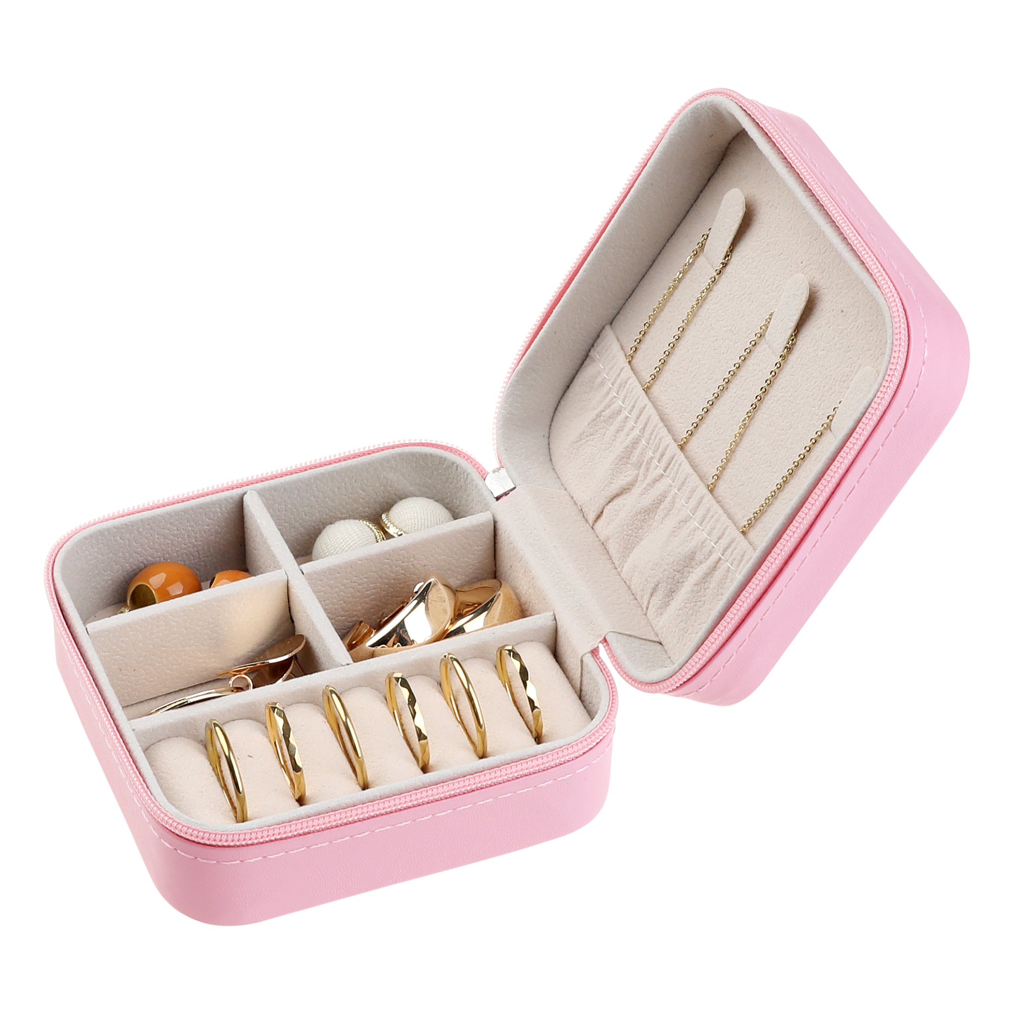 Travel Jewelry Box for Women Birthday Gifts Small Portable Organizer Case Pink