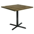 thumbnail image 5 of KFI Studios Urban Loft 3.5' Square Dining Table, Barnwood, X Base, 5 of 7