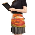thumbnail image 2 of Yayeee Waist Apron with Pockets for Cooking Waterproof Half Server Aprons, Orange Abstract Floral, 2 of 7