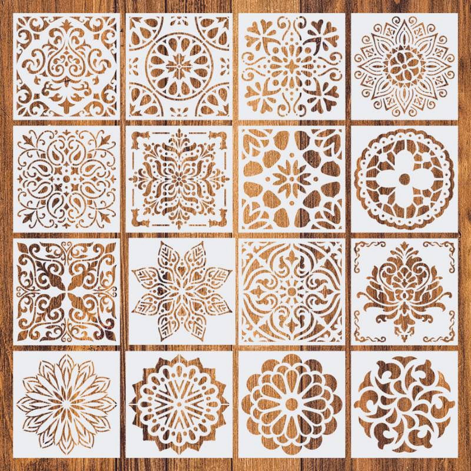  Teling 32 Pcs 6 x 6 Inch Mandala Stencils for Painting Reusable  Mandala Dot Painting Templates for DIY Painting Art Projects Floor Wall  Tile Fabric Wood Canvas Decor : Arts, Crafts & Sewing