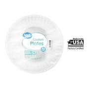 Great Value Coated Disposable Paper Plates, 9in, 70ct