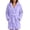 Purple, variant on Ghalytn Women's Zip-Up Hooded Fleece Bath Robe, Long Sleeve Short Robe with Tie Belt and Pockets