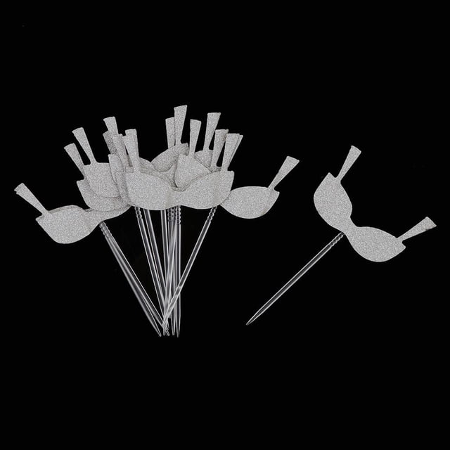 10 Pcs Topper de tarta Perfecl Brillos De Papel Preestablecer De Plata