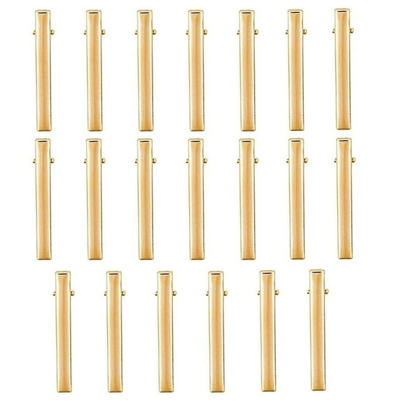 Alligator Hair Clips 20pcs Gold Metal Hair Clamps DIY Hairbow Hairpin Crafts Accessory for Arts Crafts Projects Hair Styling and Makeup