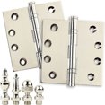 thumbnail image 2 of Embassy 3.5” x 3.5” Door Hinge Heavy Duty Hinges Polished Nickel Finish with Acorn Finials, 2 of 9