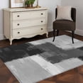 thumbnail image 3 of Area Rug for Living Room, Black Abstract Non-Slip Indoor Large Carpet for Bedroom/Dining Room, Grey Geometric Oil Painting Vintage Ombre Washable Rectangle Floor Mat Runner Rugs - 3 x 5 Ft, 3 of 8