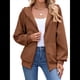 thumbnail image 2 of Sudadera con Capucha y Cremallera para Mujer, de Larga, para Otoño, con Capucha Extragrande, Chaquetas Informales de Moda Marrón L, 2 of 9