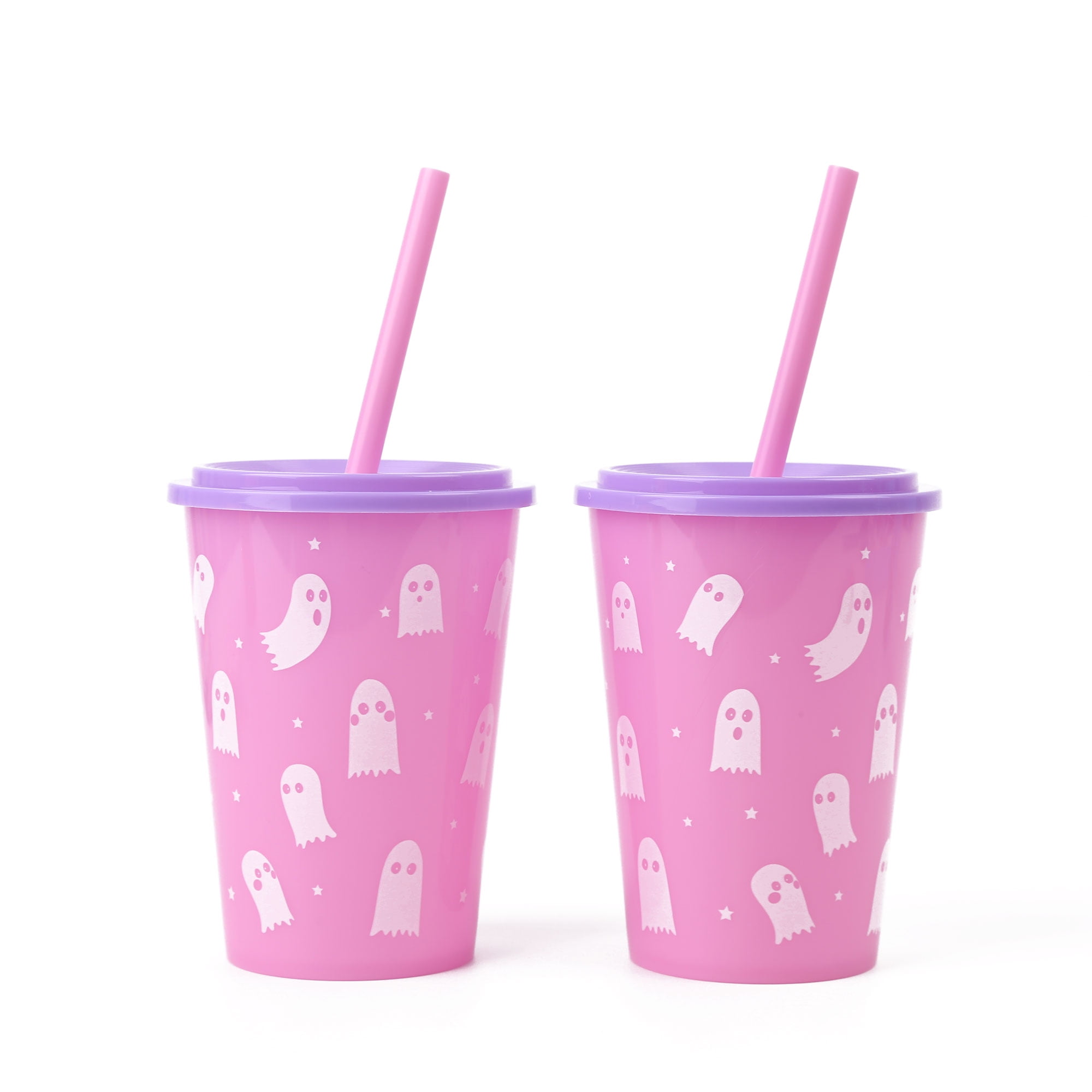 Halloween 32oz Tumbler, Friend Gift, Tumbler With Handle Sleve and and  Straw, Travel Cup, Pink Glass Cup 