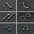 thumbnail image 2 of ZS 50Pcs/set Rainbow Belly Button Nose Septum Tongue Lip Monroe Eyebrow Piercing Industrial Barbell Earring Body Piercing Pack, 2 of 4