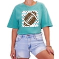 thumbnail image 3 of Football Polka Dot Shirt Women Teen Girls Game Day Football Tee, Seafoam Shirt, S, 3 of 8