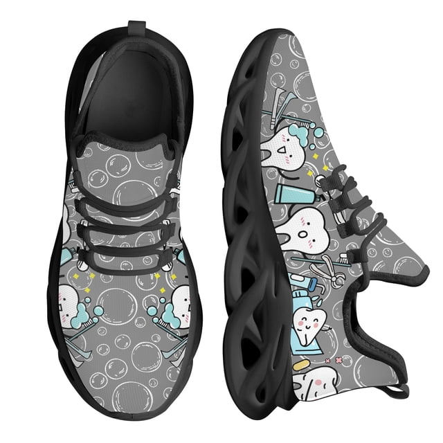 Zapatillas de deporte dentales de moda para mujer, zapatos de plataforma ligeros y antideslizantes para mujer, cómodos, con cordones, de malla, tenis
