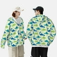 thumbnail image 6 of Kll Cute Dinosaur Blue Green Print Men'S Women’s Upf 50+ Sun Protection Outdoor Hoodie Jacket Long Sleeve Fishing Hiking Performance Shirt- 3x-Large, 6 of 8