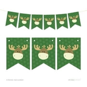 Pennant Party Banner Rustic Woodland Forest Moose