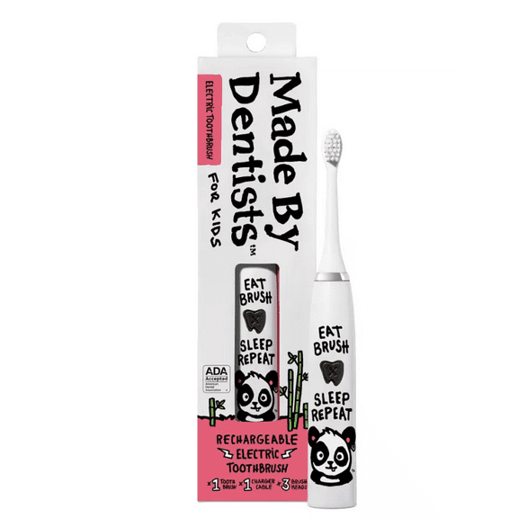 Made by Dentists Kids' Panda Electric Toothbrush with 3 Brush Heads, Rechargeable, Ages 3