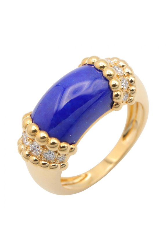Pre-Owned Van Cleef & Arpels Perlee Couleurs Ring, Lapis Lazuli and Diamond 18K Yellow Gold,...
