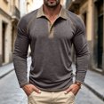 thumbnail image 2 of GEWSEY Mens Long Sleeve Polo Shirts Fashion Casual Raglan Button Polo Tee Collared Golf Shirt (Dark Gray, M), 2 of 9