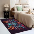 thumbnail image 4 of Samurai Area Rug - 4x5 Rug - Samurai Rug - Japanese Anime Horror Area Rug - Japan Teal and Red Rugs - Boys Carpet, 4 of 7