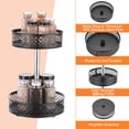 thumbnail image 4 of Organizador giratorio Lazy Susan con altura ajustable para armario de despensa, mesa (2 niveles, negro), 4 of 7