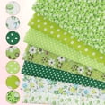 thumbnail image 4 of Uxcell Paquetes de Tela de Algodón, 7 Piezas de 20 x 20 pulgadas, 100% Algodón, Cuadrados de Tela Pre-cortados Impresos para Costura, Patchwork, Acolchado y Manualidades DIY, Verde, 4 of 7