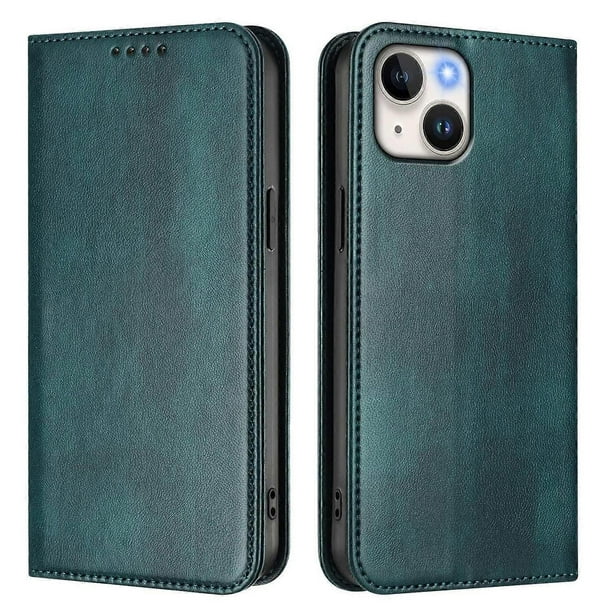 For iPhone 15 Wallet Cases Retro Texture RFID Blocking Leather Phone Cover - Black