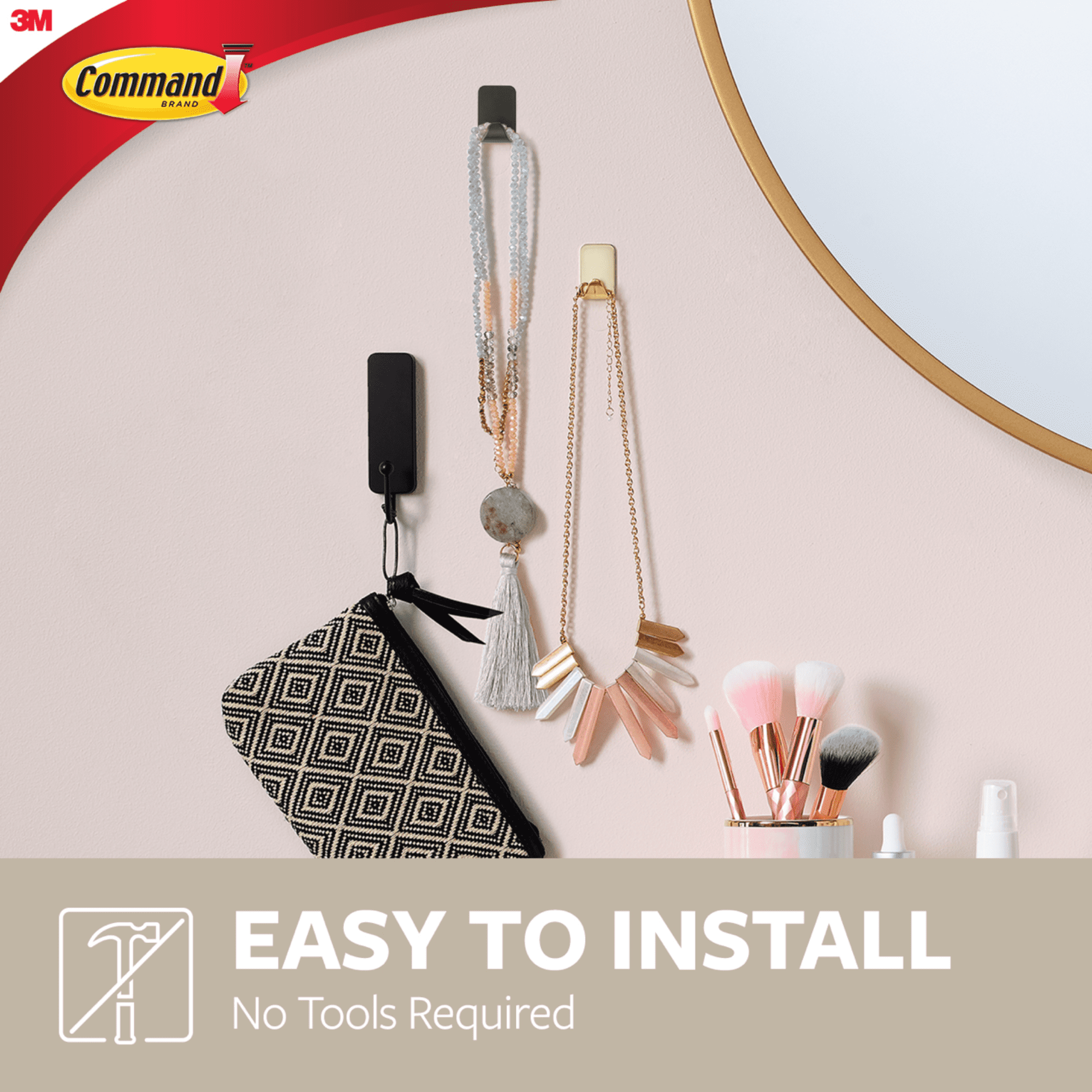 Command Small Metallic Hooks [Removable]: Small Matte Black [4-pack] (Matte Black) [4-sets]