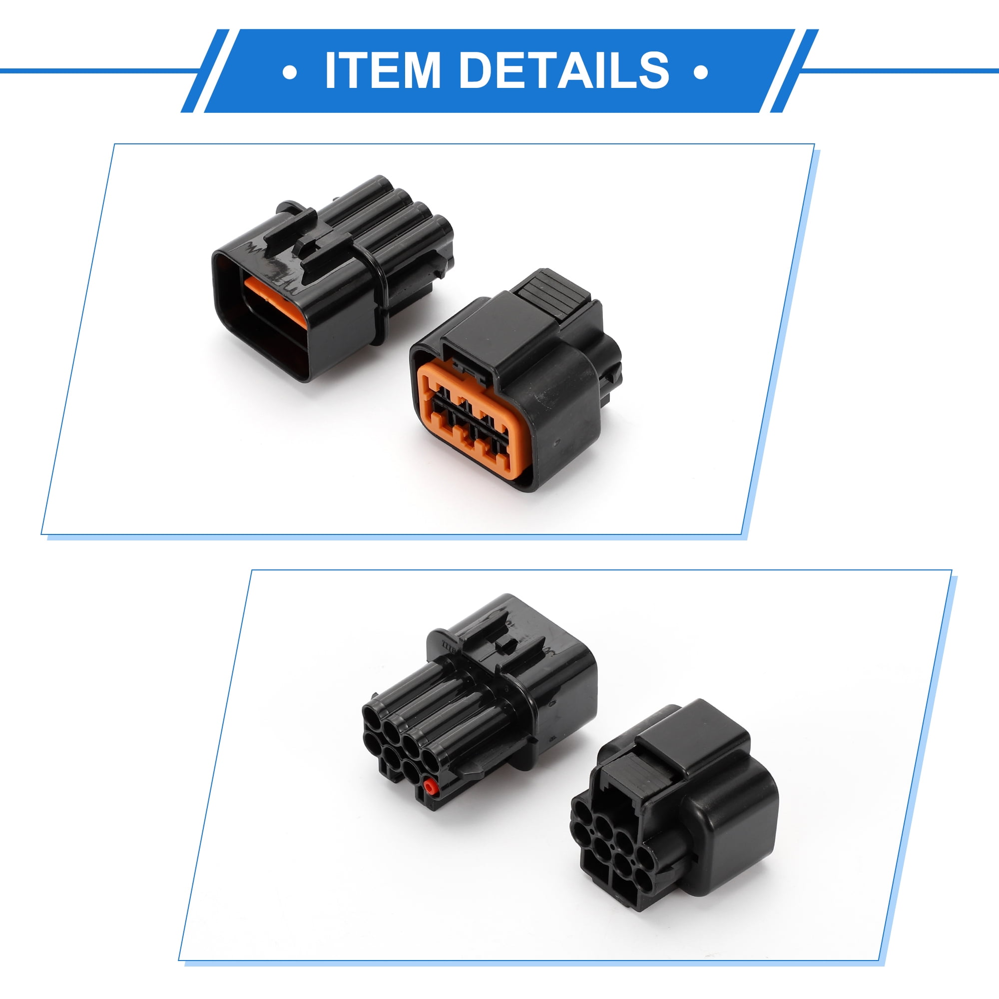 Unique Bargains 8 Pin Front Headlight Connector Plug Kit for Hyundai for Kia Connector