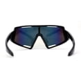 thumbnail image 2 of Super Oversized Color Mirror Angular Shield Sport Wrap Around Sunglasses Black Orange Mirror, 2 of 4
