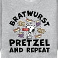 thumbnail image 3 of Peanuts - Bratwurst Pretzel And Repeat Snoopy - Men's Crew Neck Fleece Pullover, 3 of 6