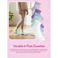 thumbnail image 6 of Justice Boyfriend Rib Ankle Socks for Girls with Lettuce Edge Anklet, 6 pk Multi Color, 6 of 7