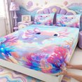 thumbnail image 4 of Manfei Ocean Axolotl Queen Sheets,Colorful Amphibian Queen Sheet Sets,4pcs,1 Flat Sheet,1 Fitted Sheet and 2 Pillowcases, 4 of 6
