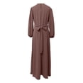 thumbnail image 5 of Elegant Long Sleeve Women'S Casual Dress With Belted Waist And Flowy Abaya Tunic Design Featuring Puff Sleeves, 5 of 5