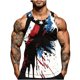 thumbnail image 2 of Camiseta sin mangas de cuello redondo para hombre, con estampado del Día de la Independencia, cuello redondo, estilo informal, deportiva, para hombre, 2 of 5