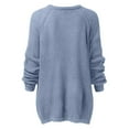 thumbnail image 3 of Vedolay Pullover Sweaters for Women Fall Winter Sweater Fashion Crew Neck Long Sleeve Pullover Casual Tops,Blue L, 3 of 4