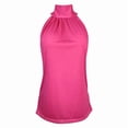 thumbnail image 5 of Likimi Tank Tops For Women Summer High Neck Solid Color Sleeveless Breathable Comfort Shirt Pink Size S, 5 of 6