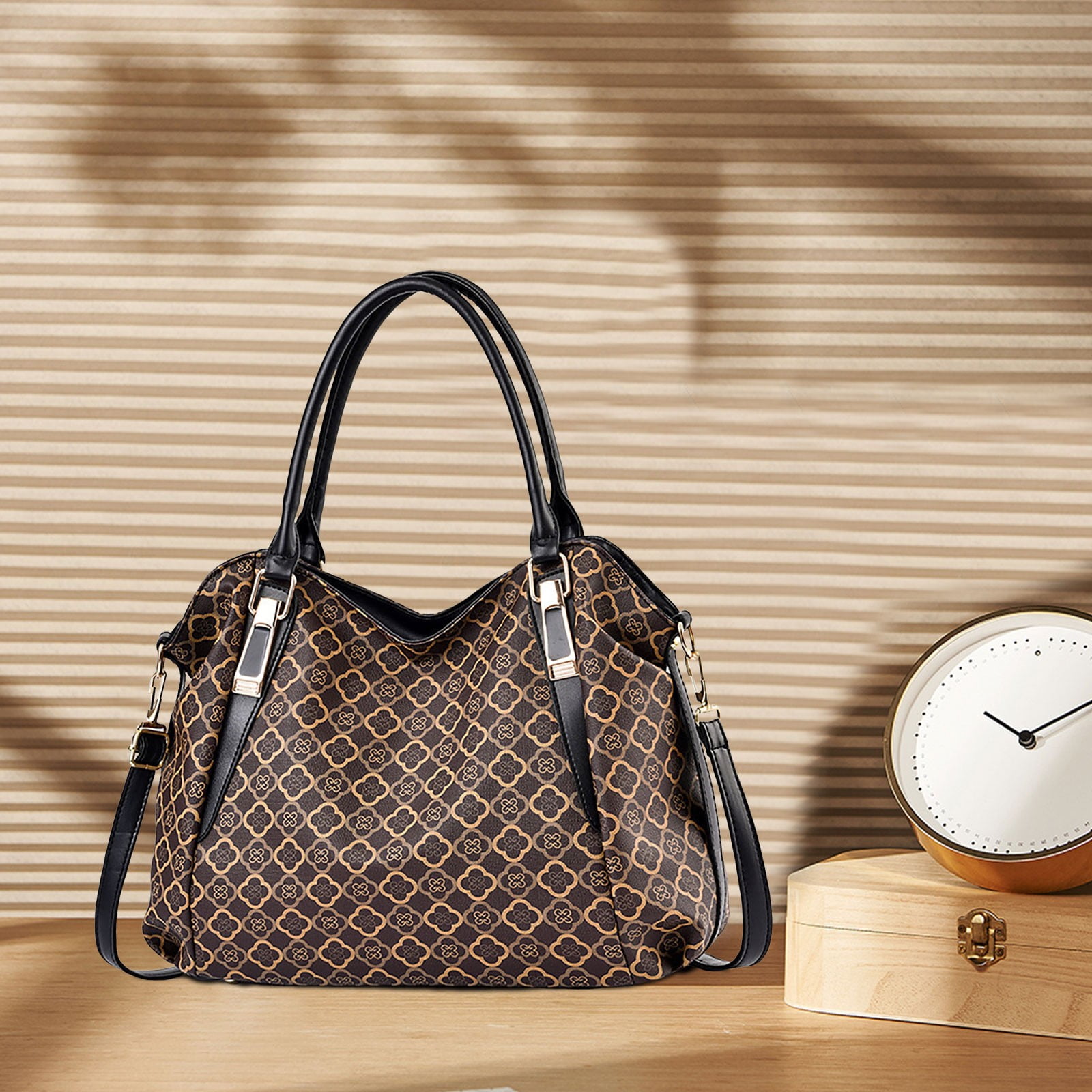 Stylago Purses and Handbags for Women Fashion Top Handle Shoulder Bags Leather Crossbody Bag Shopping Tote with Internal Pockets Black