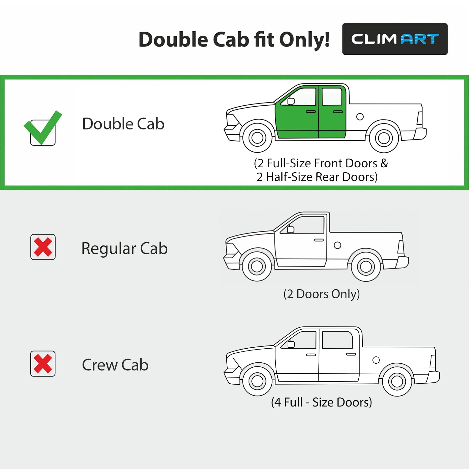CLIM ART in-Channel Incredibly Durable Rain Guards for Chevrolet (Chevy) Silverado/GMC Sierra 2014-2018 Double Cab, Original Window Deflectors, Vent Window Visors, Truck Accessories, 4pcs- 614004