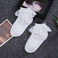 thumbnail image 3 of AYYUFE 1Pair Kids Girls Princess Party Stage Solid Color Lace Elastic Ankle Socks, 3 of 3