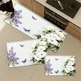 thumbnail image 5 of CCTFS Purple Lilac Rose Butterfly Kitchen Mat Rug Set - Perfect for Kitchen Counter, 16''*24''/20''*32''/47''*18'', Functional for Decoration, 5 of 10