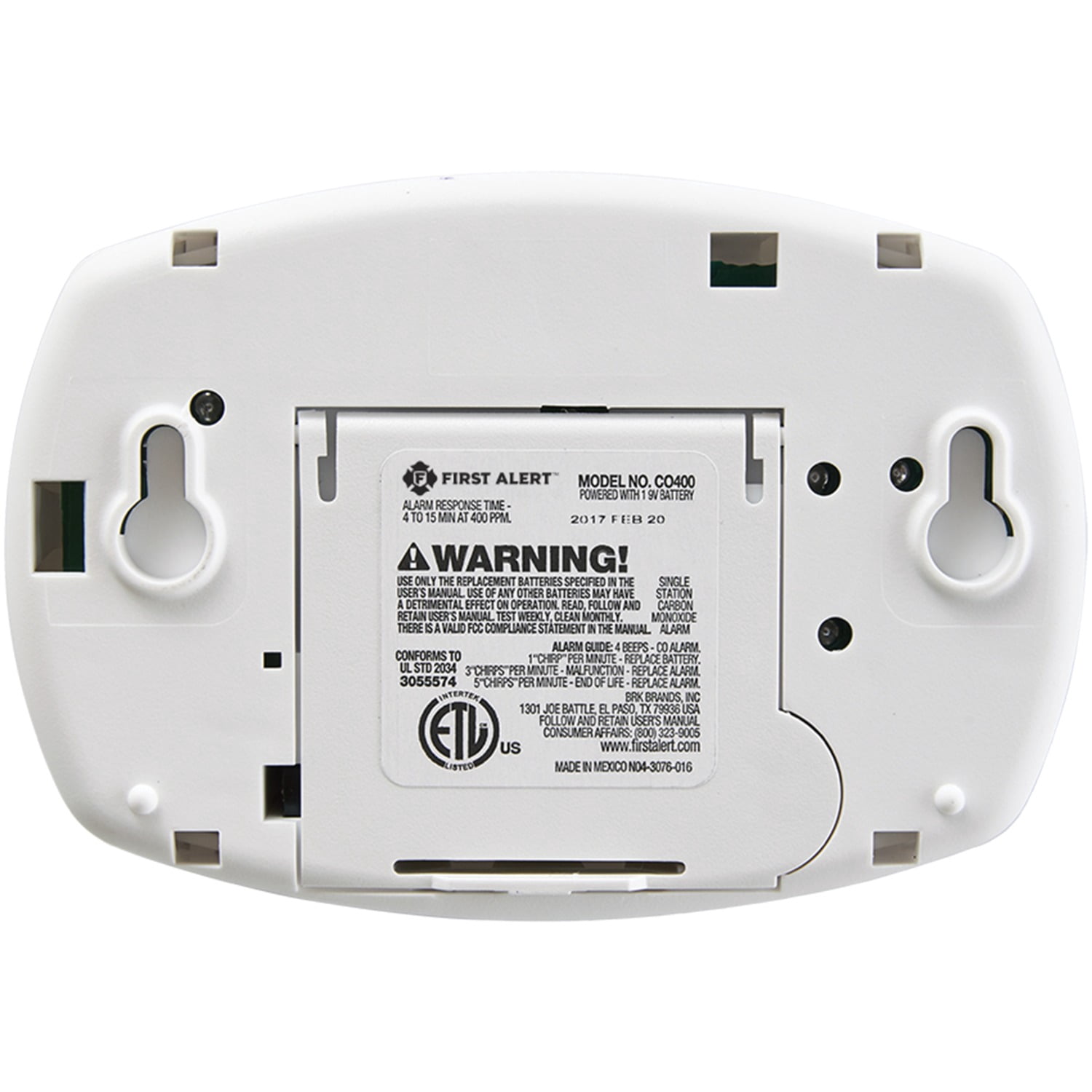 First Alert Battery-Powered Carbon Monoxide Alarm