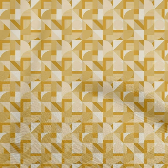 oneOone Silk Tabby Yellow Fabric Geometric Fabric For Sewing Printed Craft Fabric By The Yard 42 Inch Wide