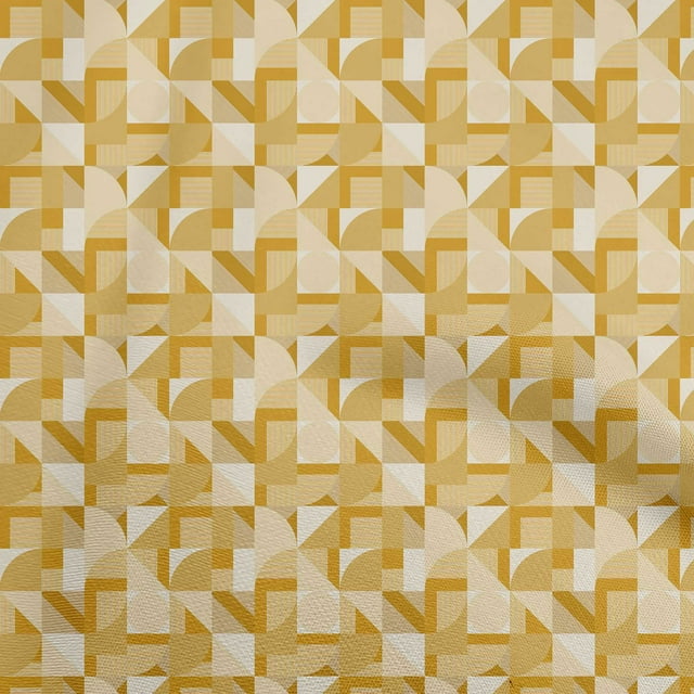oneOone Viscose Chiffon Yellow Fabric Geometric Sewing Material Print Fabric By The Yard 42 Inch Wide