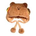 thumbnail image 3 of Gorro de peluche de invierno, divertido accesorio para fotos, cálido y suave para vacaciones al aire libre en la calle. Caqui, 3 of 8