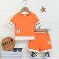 thumbnail image 1 of WEAIXIMIUNG Baby Boys' Letter Print Color Block Set | Summer Short Sleeve & Shorts Casual Outfit 9M, 1 of 8