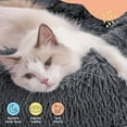 thumbnail image 4 of RUseeN Calming Dog Bed for MIddle Dogs - Donut Washable Large Pet Bed, 31.5 inches Anti Anxiety Round Fluffy Plush Faux Fur Dog & Cat Bed, Fits up to 48 lbs Pets, Dark Grey, 4 of 7