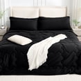 thumbnail image 5 of BDEUS 7 Pieces Comforter Set Queen，Bed in A bag，All Seasons Bedding sets with Comforter,Fitted Sheet,Flat Sheet,Pillowcases & Shames，Black, 5 of 11