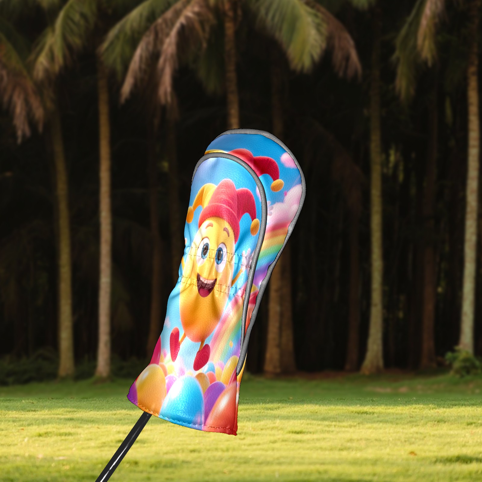 Golf Club Covers, Easter Egg Premium PU Leather Driver Hybrid Putter Head Covers with Velvet Lining, Waterproof Golf Gifts for Men Women