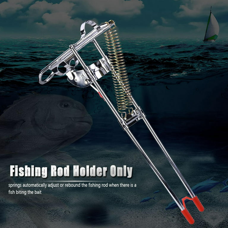 Stainless Steel Fishing Rod Holder with Automatic Tip-Up Hook Setter Spring