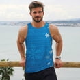 thumbnail image 6 of Balery Blue Christmas Pattern Men's Workout Tank Top Gym Muscle Tee Fitness Bodybuilding Sleeveless T Shirt Quick Dry Fit Muscle Tank Top Slim-Fit Tank-4X-Large, 6 of 7